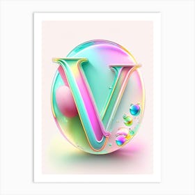 V, Alphabet Storybook Bubble Rainbow Ii Art Print