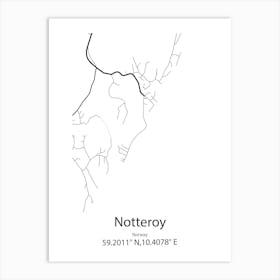 Notteroy,Norway Minimalist Map Art Print