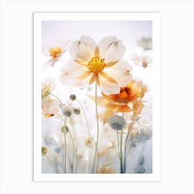 White And Yellow Flowers Art Print