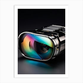 A Cutting Edge 3d Camera Intricately Made From The Refractions Of Iridescent And Vibrant Glass Wit Art Print