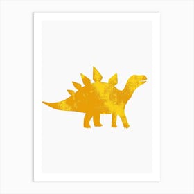 Mustard Stegosaurus Silhouette 2 Art Print