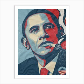 Obama Smoking A Cigarette Art Print