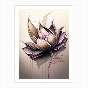 Lotus Flower Petals Graffiti 2 Art Print