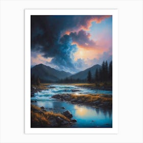 Sunset In The Mountains 8 Art Print