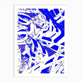 Abstract Blue And White Painting Art Print