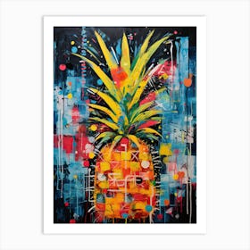 Surreal Street Pineapple: Basquiat's Influence Art Print