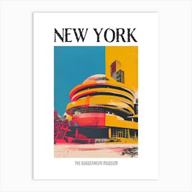 The Guggenheim Museum New York Colourful Silkscreen Illustration 3 Poster Art Print