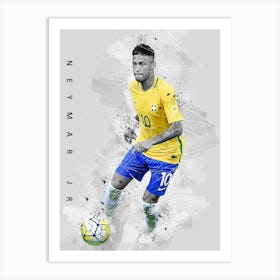 Neymar Jr Brazil Graffiti Art Print