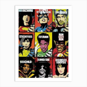 Comic Book Characters legend of rock music Art Print