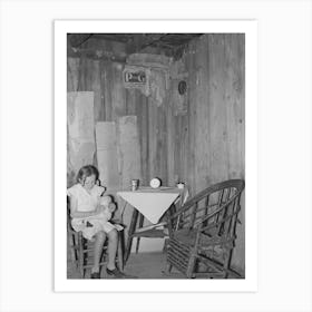 Southeast Missouri Farms, Girl In Corner Of Living Room Of Old Shack, La Forge, Missouri By Russell Lee Art Print