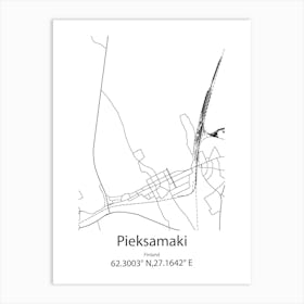 Pieksamaki,Finland Minimalist Map Art Print