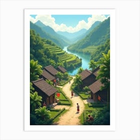 Asian Village Art Print