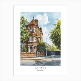 Barnet London Borough   Street Watercolour 2 Poster Art Print