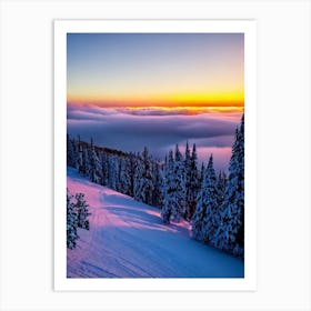 Mount Buller, Australia Sunrise Skiing Poster Art Print