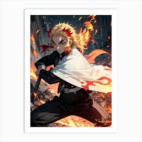 Demon Slayer Kyojuro Rengoku (37) 1 Art Print