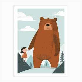 Bear And Girl 1 Art Print