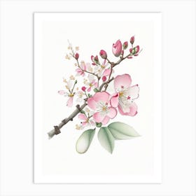 Cherry Blossom Floral Quentin Blake Inspired Illustration 2 Flower Art Print