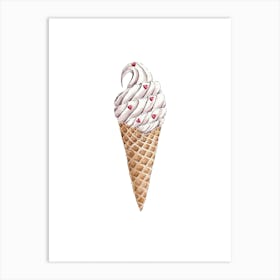 Sweet Treats In Watercolor Ice Cream Art Print