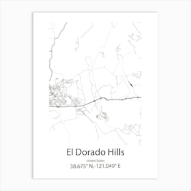 El Dorado,Mexico Minimalist Map Art Print