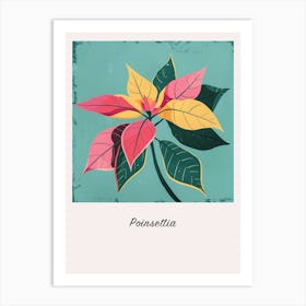 Poinsettia 1 Square Flower Illustration Poster Art Print