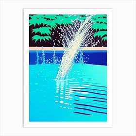 Water Splatter Water Waterscape Colourful Pop Art 1 Art Print