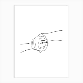 Hand Holding A Hand 2 Art Print