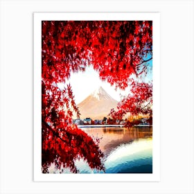 Mount Fuji Autumn, Kawaguchiko Lake, Japan Art Print