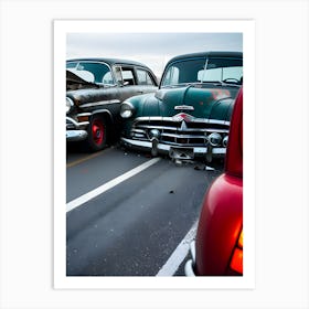 Old Cars On The Road 3 Art Print