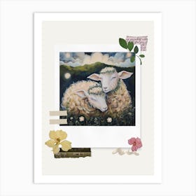 Scrapbook Sheep Fairycore Painting 2 Art Print