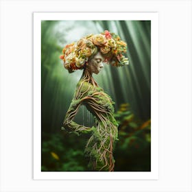 "Mystical Tree Woman: Branches and Roots" Art Print