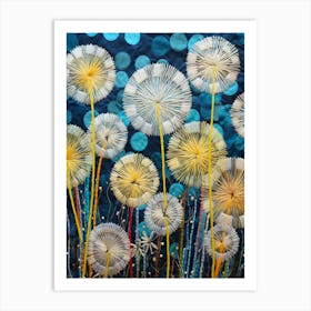 Emboidery Dandelions Art Print