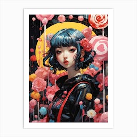 Gothic Lollipop Girl Art Print