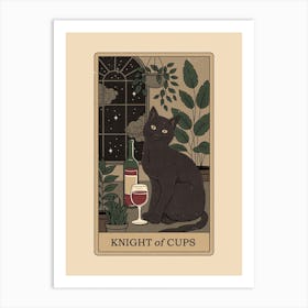 Knight Of Cups   Cats Tarot Art Print