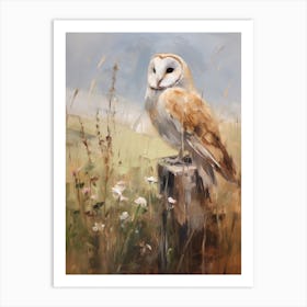 Bird Painting Barn Owl 1 Art Print