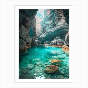 Azure Water In A Cave 1 Art Print