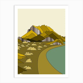 Landscape Nature Beach Mountain Beautiful Rock Water Nature Art Print