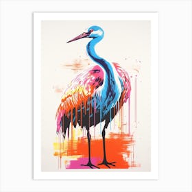 Andy Warhol Style Bird Crane 3 Art Print