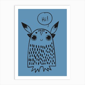 Hello Owl Art Print