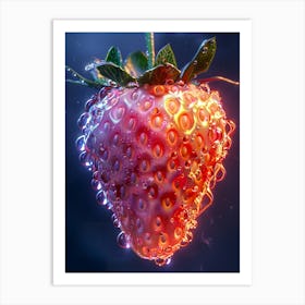 Strawberry With Water Droplets 4 Art Print