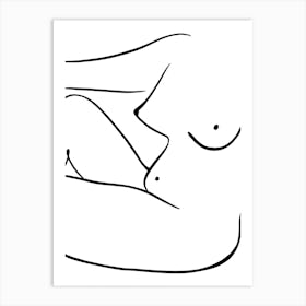 Woman Nude Line art Art Print