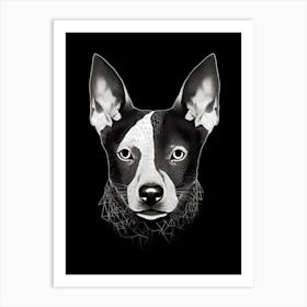Basenji Dog, Line Drawing 2 Art Print