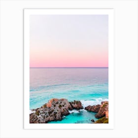 Voutoumi Beach, Antipaxos, Greece Pink Photography  Art Print