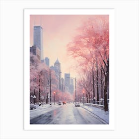 Dreamy Winter Painting Chicago Usa 3 Art Print
