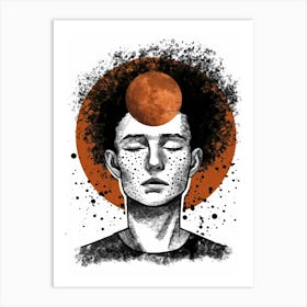 Man With A Sun On His Head Art Print