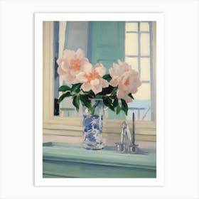 A Vase With Camellia, Flower Bouquet 1 Art Print