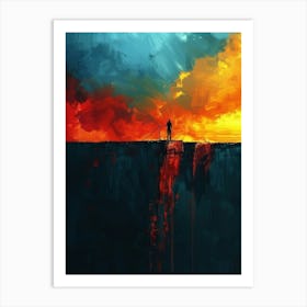 Sunset On The Cliff 1 Art Print