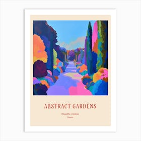 Colourful Gardens Versailles Gardens France 2 Red Poster Art Print