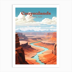 Canyonlands National Park Utah Mountain Travel Art Illustration Art Print