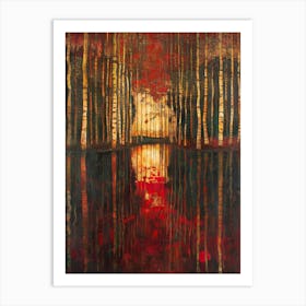 Forest In Red Art Print