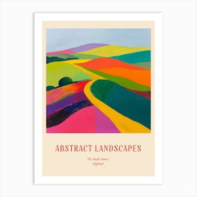 Colourful Abstract The South Downs England 1 Poster Art Print